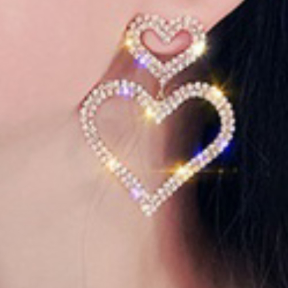 925 Sterling Silver Fashion Doble Love earrings NWT